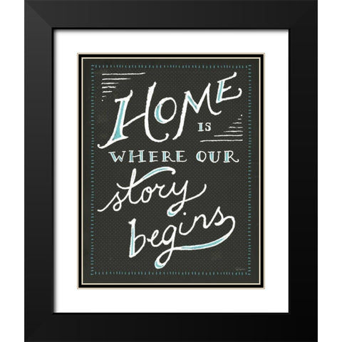 Together III Black Modern Wood Framed Art Print with Double Matting by Schlabach, Sue