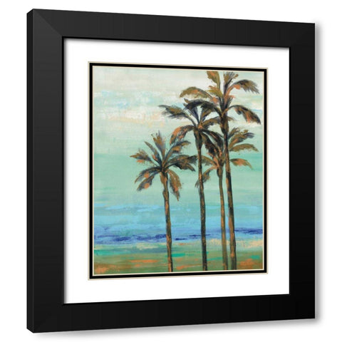 Copper Palms I Black Modern Wood Framed Art Print with Double Matting by Vassileva, Silvia