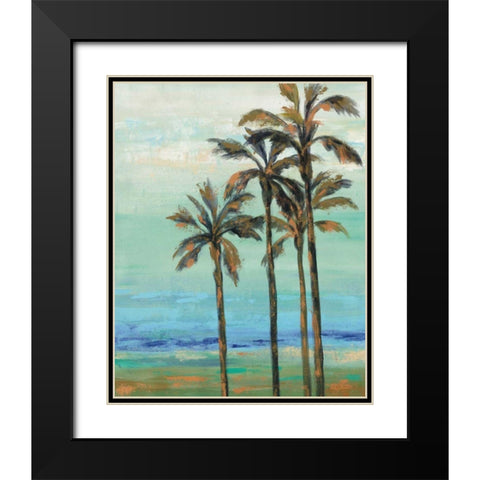 Copper Palms I Black Modern Wood Framed Art Print with Double Matting by Vassileva, Silvia