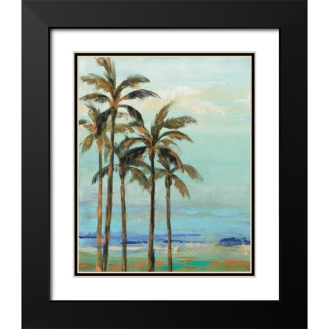 Copper Palms II Black Modern Wood Framed Art Print with Double Matting by Vassileva, Silvia