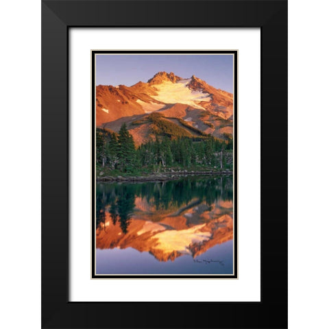 Mount Jefferson Panel II Black Modern Wood Framed Art Print with Double Matting by Audit, Lisa