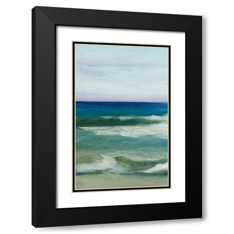Azure Ocean II Black Modern Wood Framed Art Print with Double Matting by Purinton, Julia
