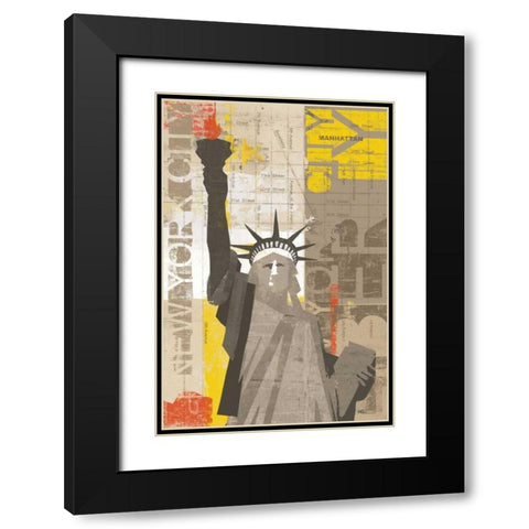Liberty Black Modern Wood Framed Art Print with Double Matting by Mullan, Michael