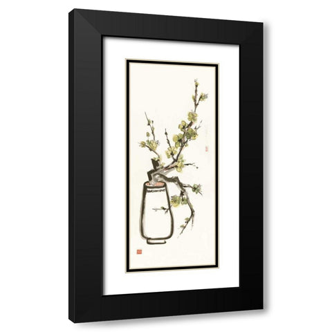 Moss Blossom Black Modern Wood Framed Art Print with Double Matting by Paschke, Chris