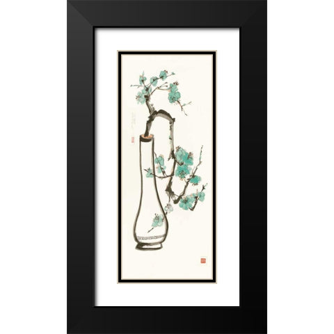 Jade Blossom Black Modern Wood Framed Art Print with Double Matting by Paschke, Chris