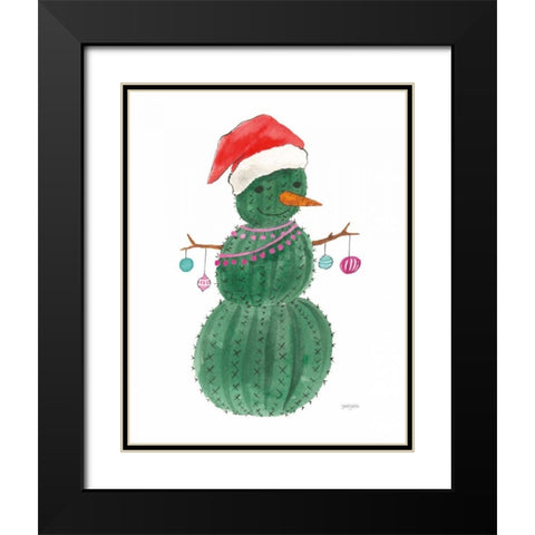 A Very Cactus Christmas I Black Modern Wood Framed Art Print with Double Matting by Jackson, Jenaya