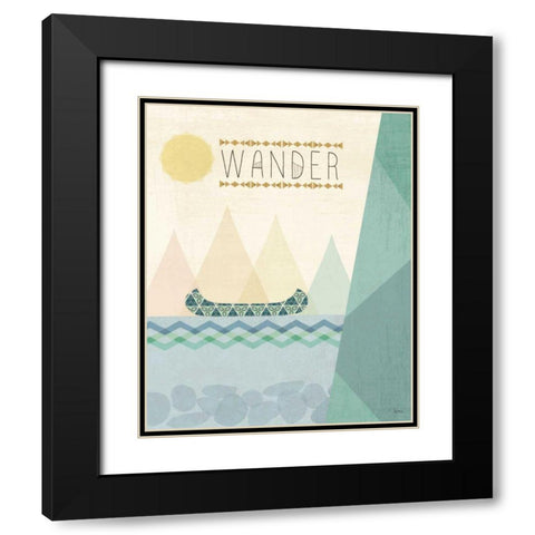 Outdoor Geo III Black Modern Wood Framed Art Print with Double Matting by Charron, Veronique