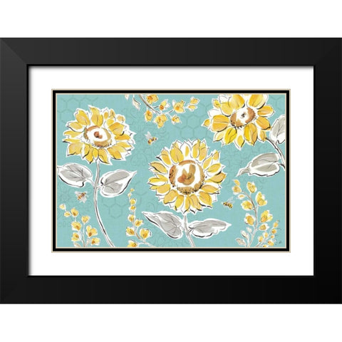 Bee Happy I Black Modern Wood Framed Art Print with Double Matting by Brissonnet, Daphne