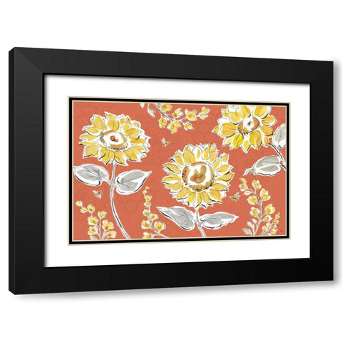 Bee Happy I Spice Black Modern Wood Framed Art Print with Double Matting by Brissonnet, Daphne