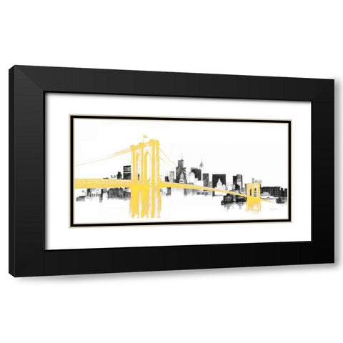 Skyline Crossing Yellow Black Modern Wood Framed Art Print with Double Matting by Tillmon, Avery