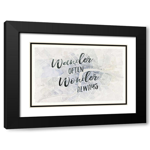 Watercolor Wanderlust London Adventure Black Modern Wood Framed Art Print with Double Matting by Marshall, Laura