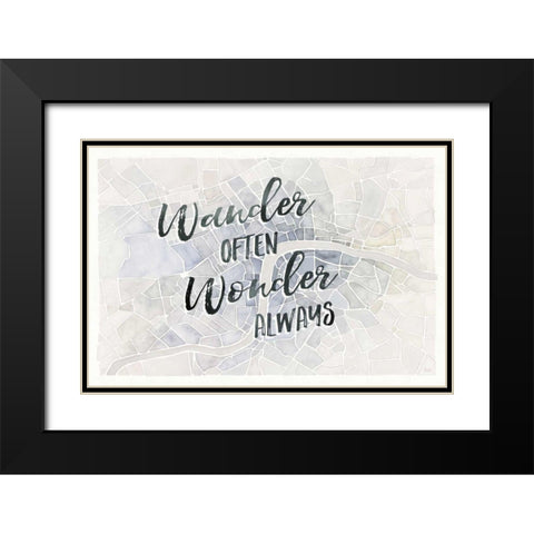 Watercolor Wanderlust London Adventure Black Modern Wood Framed Art Print with Double Matting by Marshall, Laura