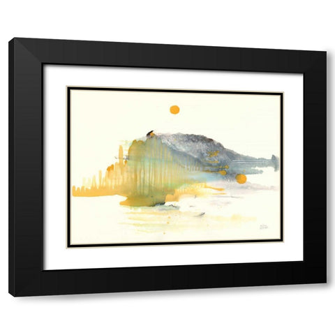 Golden Isle Black Modern Wood Framed Art Print with Double Matting by Averinos, Melissa