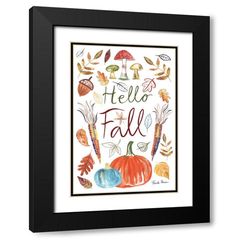 Hello Fall I Black Modern Wood Framed Art Print with Double Matting by Zaman, Farida