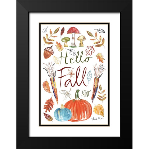 Hello Fall I Black Modern Wood Framed Art Print with Double Matting by Zaman, Farida