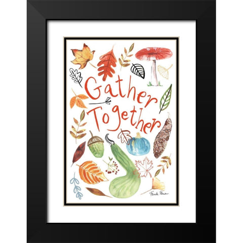 Hello Fall II Black Modern Wood Framed Art Print with Double Matting by Zaman, Farida