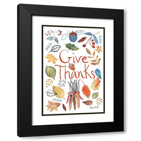 Hello Fall IV Black Modern Wood Framed Art Print with Double Matting by Zaman, Farida