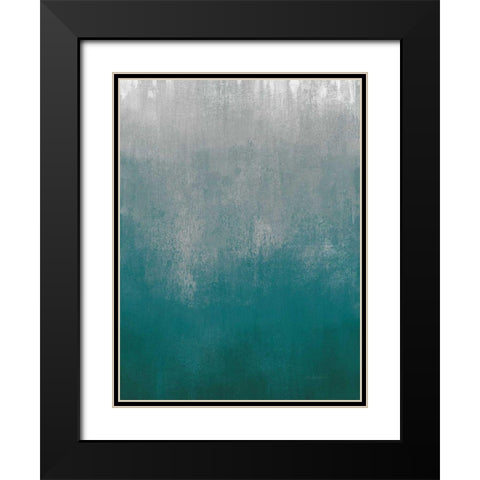 Silver Wave I Green Crop Black Modern Wood Framed Art Print with Double Matting by Vassileva, Silvia
