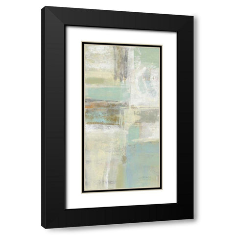 Shades of Celedon II Black Modern Wood Framed Art Print with Double Matting by Vassileva, Silvia