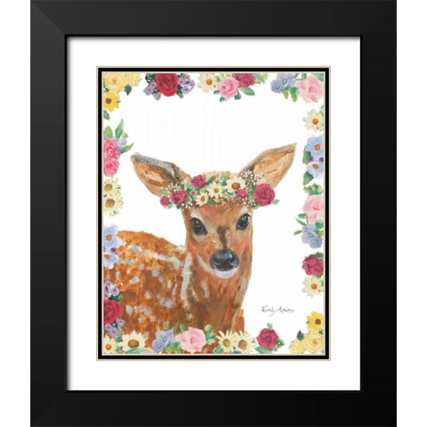 Flower Friends III Black Modern Wood Framed Art Print with Double Matting by Adams, Emily