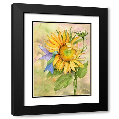 Summer Fun Bird Black Modern Wood Framed Art Print with Double Matting by McKenna, Kathleen Parr