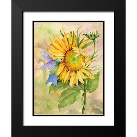 Summer Fun Bird Black Modern Wood Framed Art Print with Double Matting by McKenna, Kathleen Parr