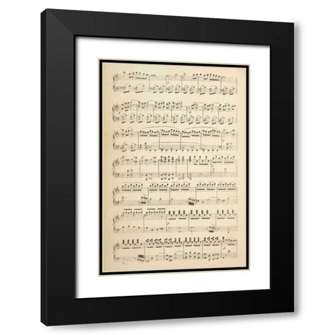 Musical Notes I Black Modern Wood Framed Art Print with Double Matting by Wild Apple Portfolio