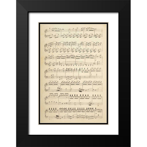 Musical Notes I Black Modern Wood Framed Art Print with Double Matting by Wild Apple Portfolio