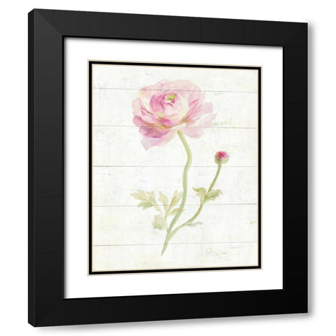 June Blooms I Black Modern Wood Framed Art Print with Double Matting by Nai, Danhui