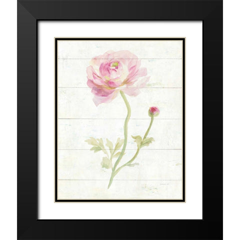 June Blooms I Black Modern Wood Framed Art Print with Double Matting by Nai, Danhui