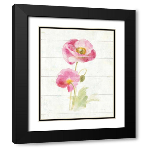 June Blooms IV Black Modern Wood Framed Art Print with Double Matting by Nai, Danhui