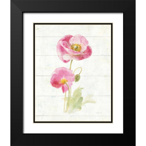 June Blooms IV Black Modern Wood Framed Art Print with Double Matting by Nai, Danhui