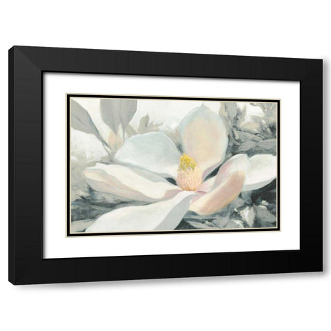 Majestic Magnolia Green Gray Crop Black Modern Wood Framed Art Print with Double Matting by Purinton, Julia