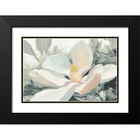 Majestic Magnolia Green Gray Crop Black Modern Wood Framed Art Print with Double Matting by Purinton, Julia