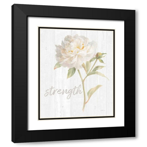 Garden Peony on Wood Strength Black Modern Wood Framed Art Print with Double Matting by Nai, Danhui