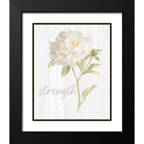 Garden Peony on Wood Strength Black Modern Wood Framed Art Print with Double Matting by Nai, Danhui