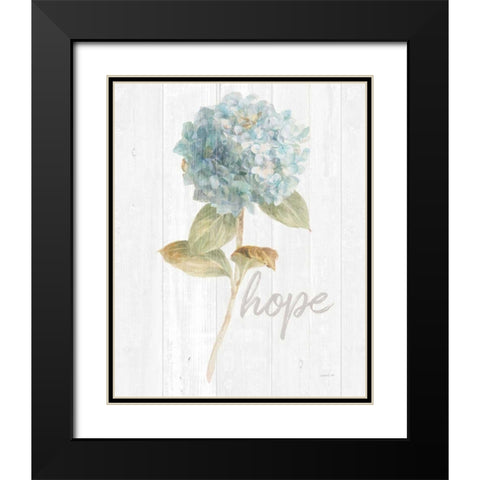 Garden Hydrangea on Wood Hope Black Modern Wood Framed Art Print with Double Matting by Nai, Danhui