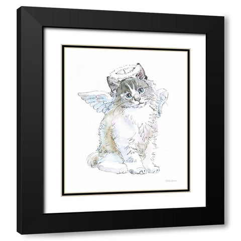 Christmas Kitties I Black Modern Wood Framed Art Print with Double Matting by Grove, Beth
