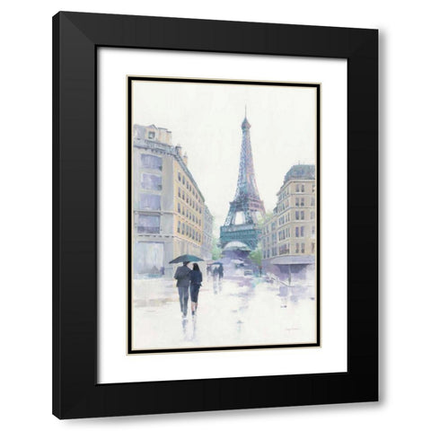 Walking in the Rain Black Modern Wood Framed Art Print with Double Matting by Tillmon, Avery