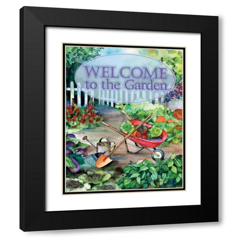 Welcome Garden Black Modern Wood Framed Art Print with Double Matting by McKenna, Kathleen Parr