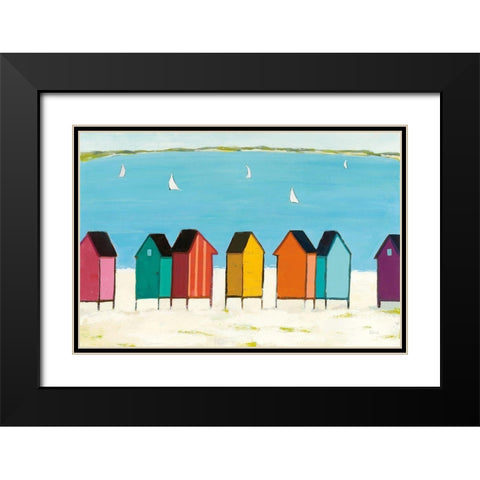 Cabanas I Black Modern Wood Framed Art Print with Double Matting by Adams, Phyllis