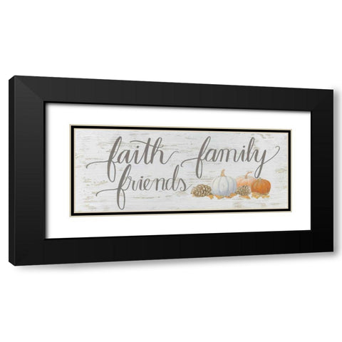 Beautiful Bounty Sign III Faith Family Friends Script Black Modern Wood Framed Art Print with Double Matting by Wiens, James