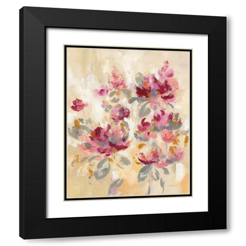 Floral Reflections II Black Modern Wood Framed Art Print with Double Matting by Vassileva, Silvia