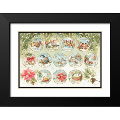 12 days of Christmas XIII Black Modern Wood Framed Art Print with Double Matting by Audit, Lisa
