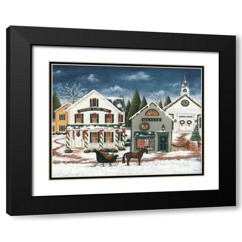 Christmas Village I Dark Crop Black Modern Wood Framed Art Print with Double Matting by Brown, David Carter
