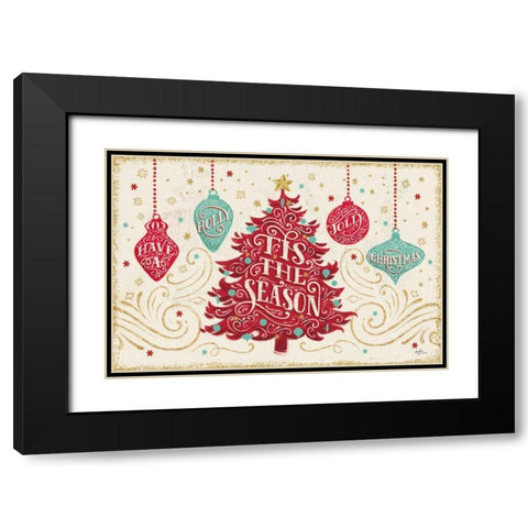 Trimming the Tree II v2 Black Modern Wood Framed Art Print with Double Matting by Penner, Janelle