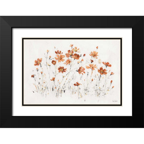 Wildflowers I Orange Black Modern Wood Framed Art Print with Double Matting by Audit, Lisa