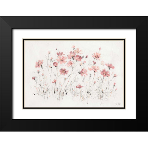 Wildflowers I Pink Black Modern Wood Framed Art Print with Double Matting by Audit, Lisa