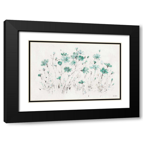 Wildflowers I Turquoise Black Modern Wood Framed Art Print with Double Matting by Audit, Lisa