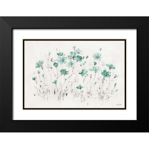 Wildflowers I Turquoise Black Modern Wood Framed Art Print with Double Matting by Audit, Lisa